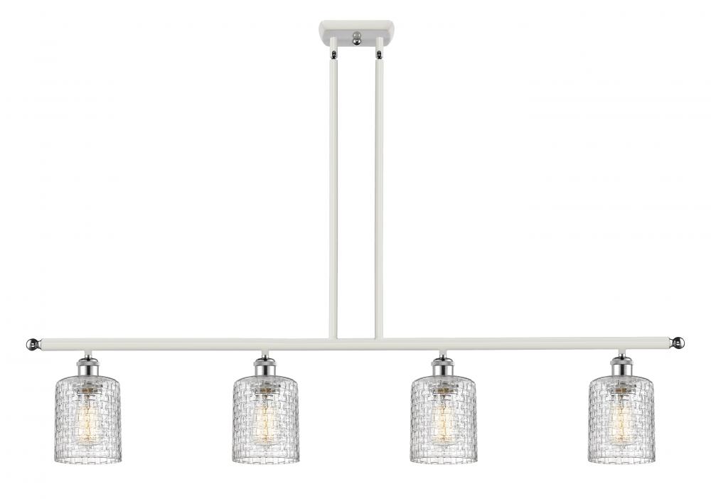 Cobbleskill - 4 Light - 48 inch - White Polished Chrome - Stem hung - Island Light