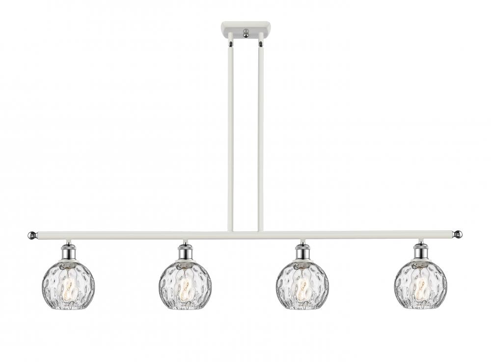 Athens Water Glass - 4 Light - 48 inch - White Polished Chrome - Stem hung - Island Light