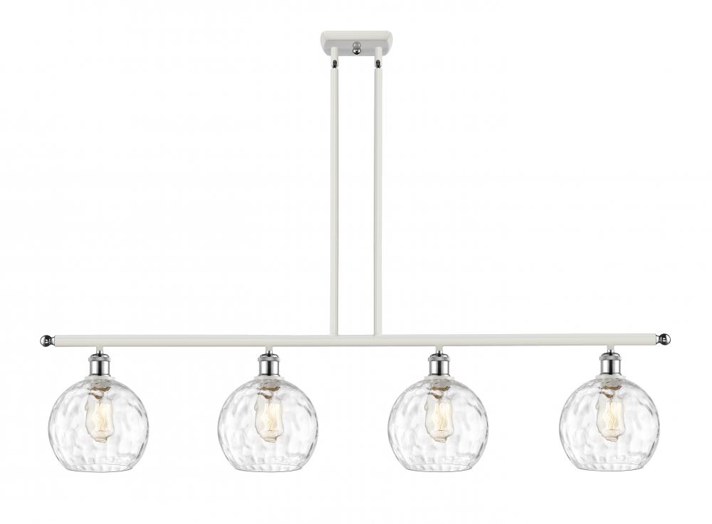 Athens Water Glass - 4 Light - 48 inch - White Polished Chrome - Stem hung - Island Light