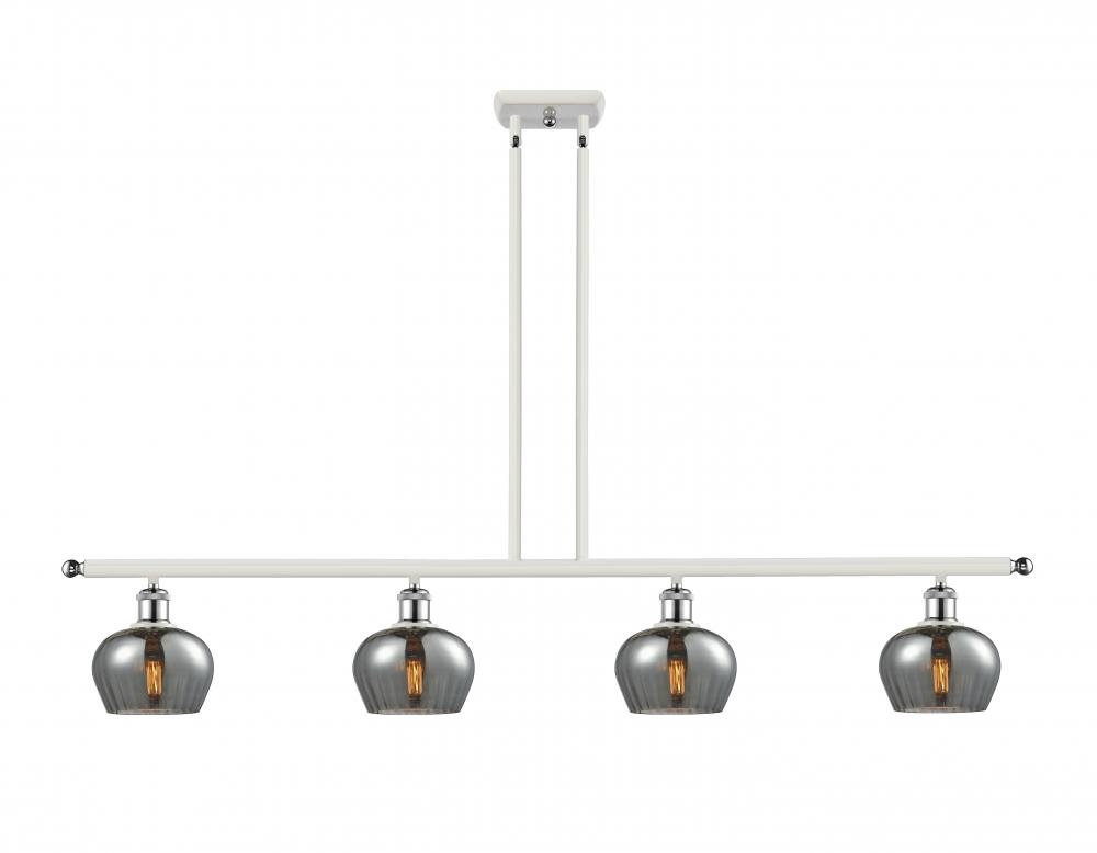 Fenton - 4 Light - 48 inch - White Polished Chrome - Stem hung - Island Light