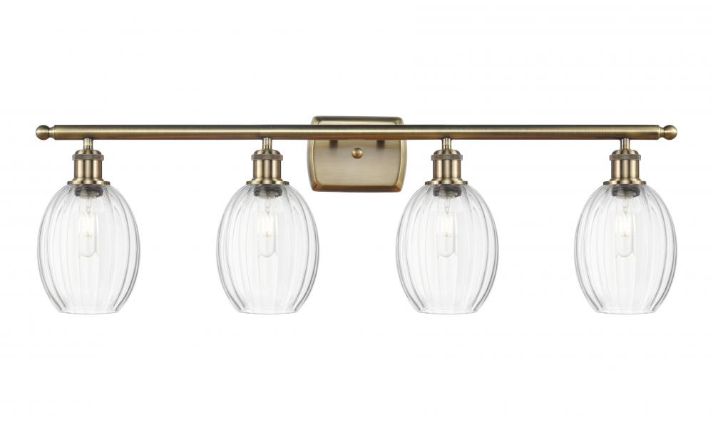 Preston Bulb - 4 Light - 36 inch - Antique Brass - Bath Vanity Light