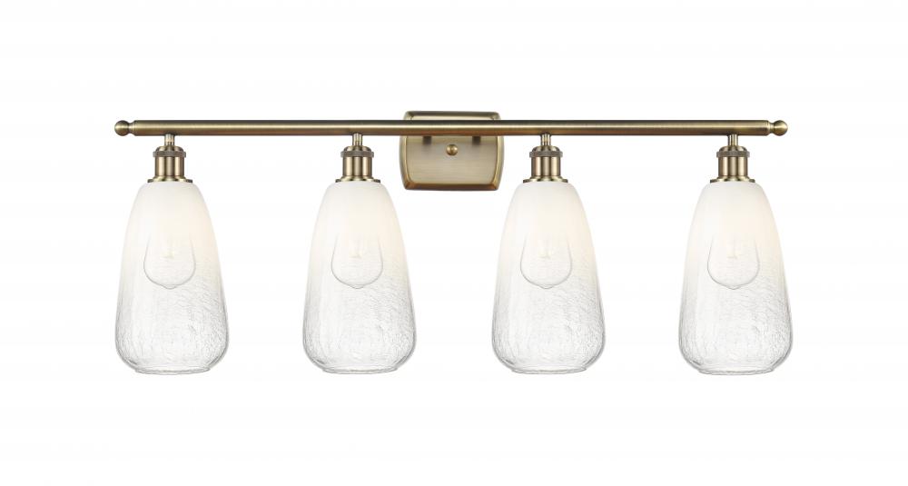Brookhaven Almond - 4 Light - 36 inch - Antique Brass - Bath Vanity Light