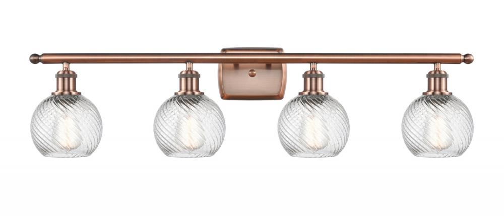 Small Twisted Swirl 4 Light Bath Vanity Light part of the Ballston Collection