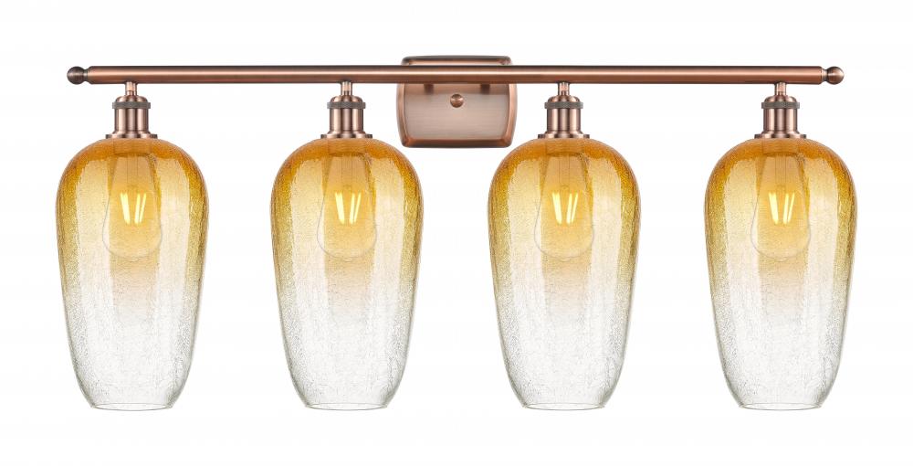 Brookhaven Flute - 4 Light - 37 inch - Antique Copper - Bath Vanity Light