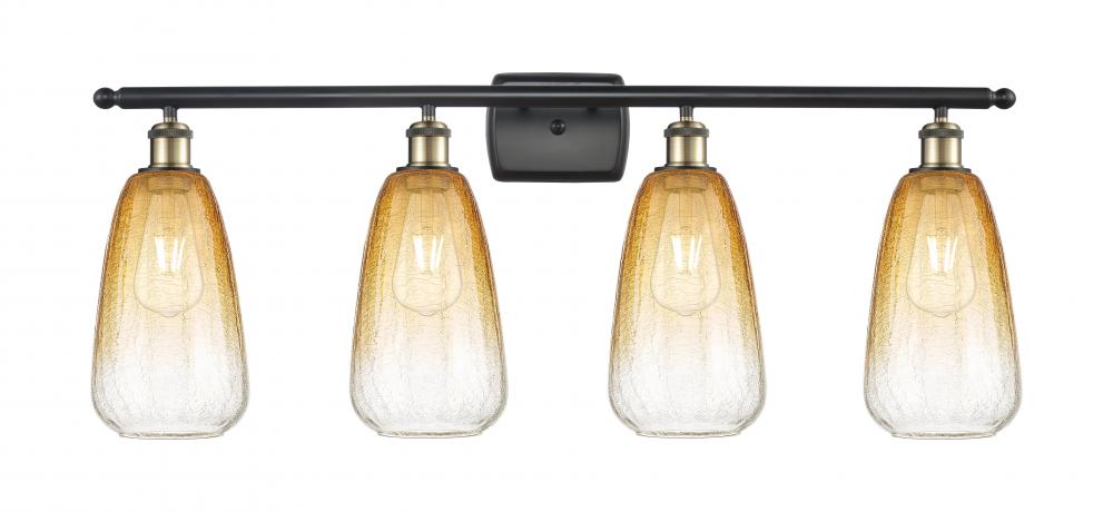 Brookhaven Almond - 4 Light - 36 inch - Black Antique Brass - Bath Vanity Light