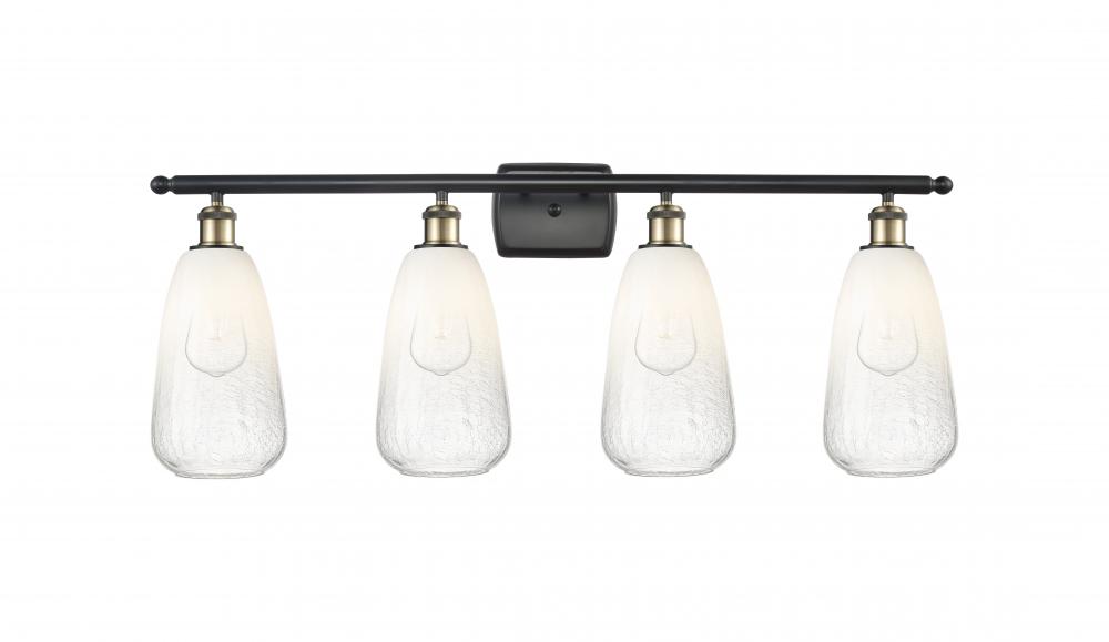 Brookhaven Almond - 4 Light - 36 inch - Black Antique Brass - Bath Vanity Light