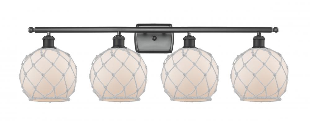 Farmhouse Rope - 4 Light - 38 inch - Matte Black - Bath Vanity Light