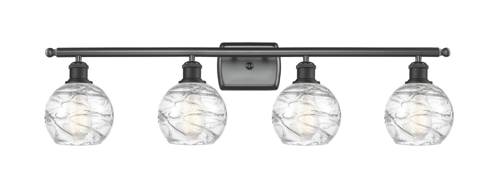 Athens Deco Swirl - 4 Light - 36 inch - Matte Black - Bath Vanity Light