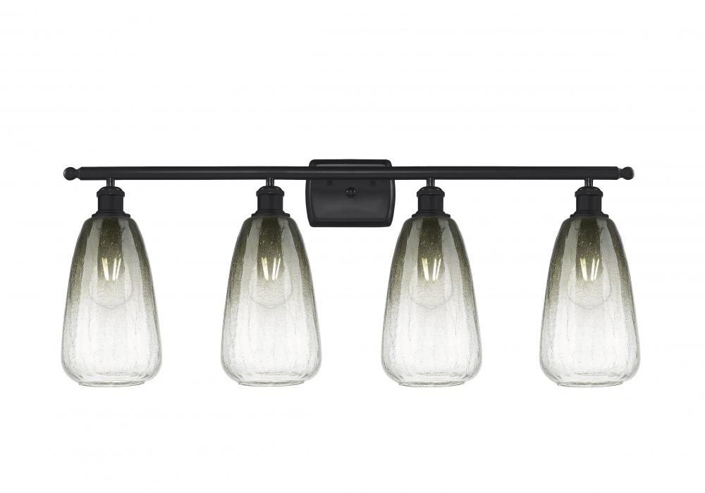 Brookhaven Almond - 4 Light - 36 inch - Matte Black - Bath Vanity Light