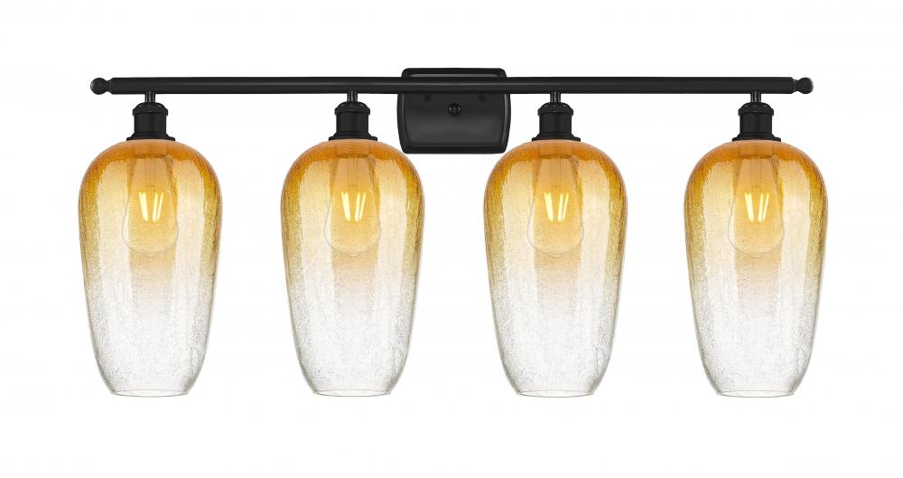 Brookhaven Flute - 4 Light - 37 inch - Matte Black - Bath Vanity Light