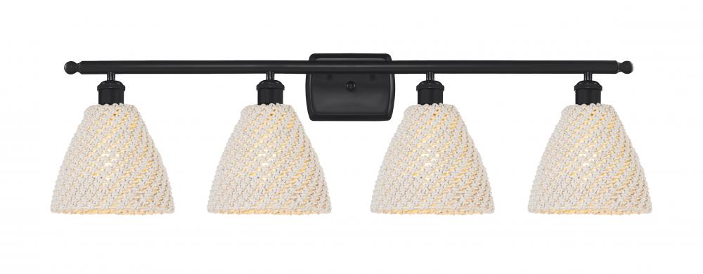 Bristol Natural - 4 Light - 38 inch - Matte Black - Bath Vanity Light