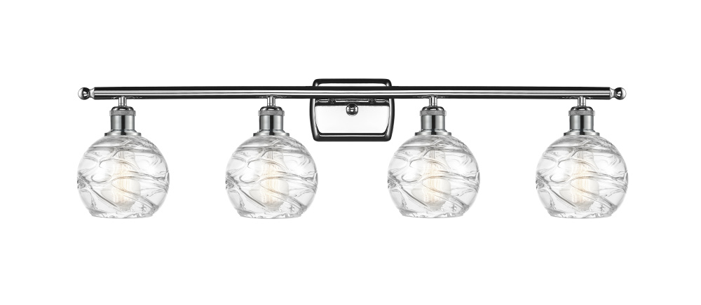 Athens Deco Swirl - 4 Light - 36 inch - Polished Chrome - Bath Vanity Light