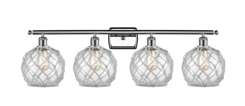 Farmhouse Rope - 4 Light - 38 inch - Polished Chrome - Bath Vanity Light