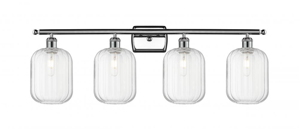 Preston Cylinder - 4 Light - 37 inch - Polished Chrome - Bath Vanity Light