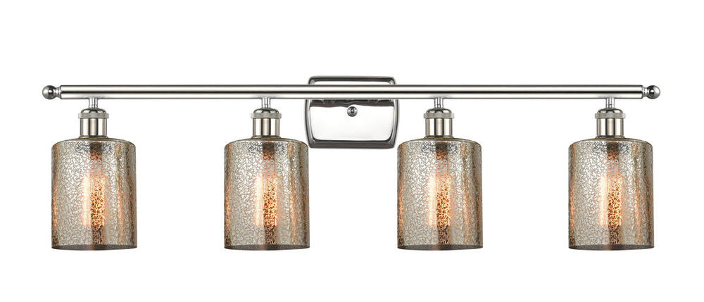 Cobbleskill - 4 Light - 35 inch - Polished Nickel - Bath Vanity Light