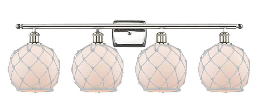 Farmhouse Rope - 4 Light - 38 inch - Polished Nickel - Bath Vanity Light