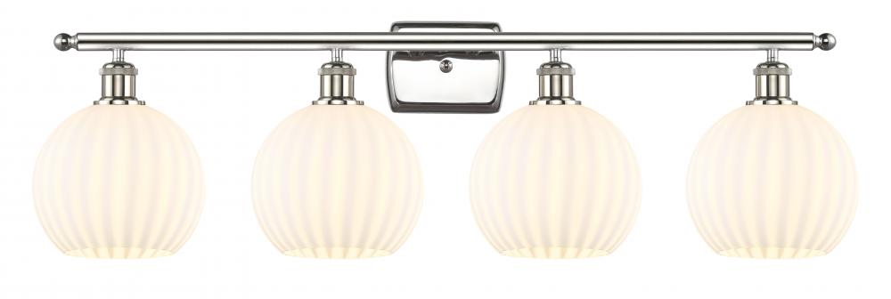 White Venetian - 4 Light - 38 inch - Polished Nickel - Bath Vanity Light