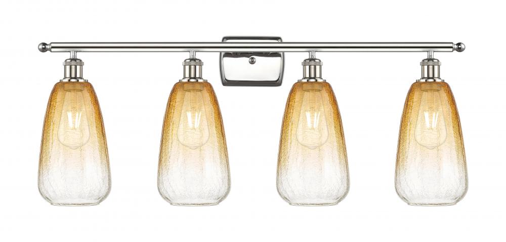 Brookhaven Almond - 4 Light - 36 inch - Polished Nickel - Bath Vanity Light