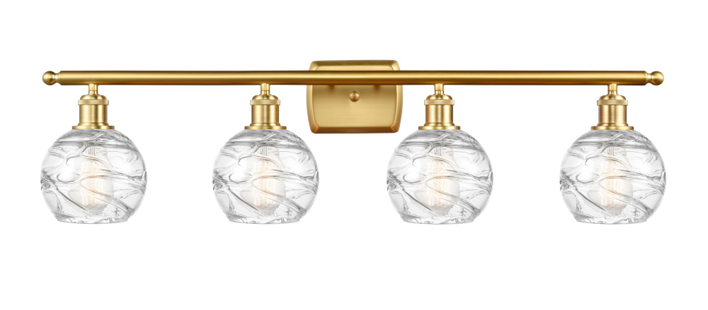 Athens Deco Swirl - 4 Light - 36 inch - Satin Gold - Bath Vanity Light