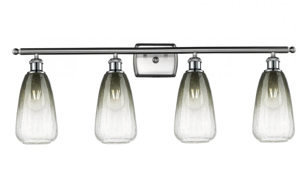 Brookhaven Almond - 4 Light - 36 inch - Brushed Satin Nickel - Bath Vanity Light