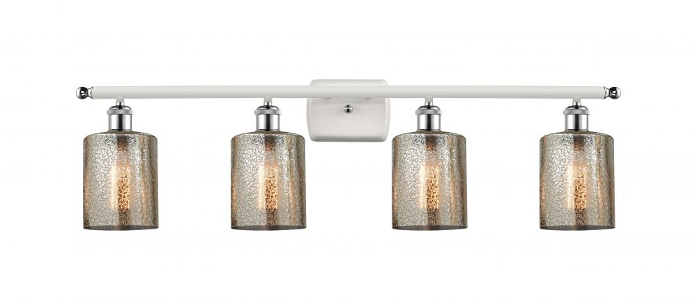 Cobbleskill - 4 Light - 35 inch - White Polished Chrome - Bath Vanity Light