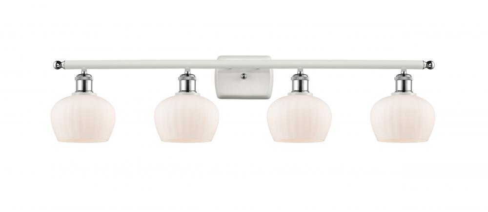 Fenton - 4 Light - 37 inch - White Polished Chrome - Bath Vanity Light