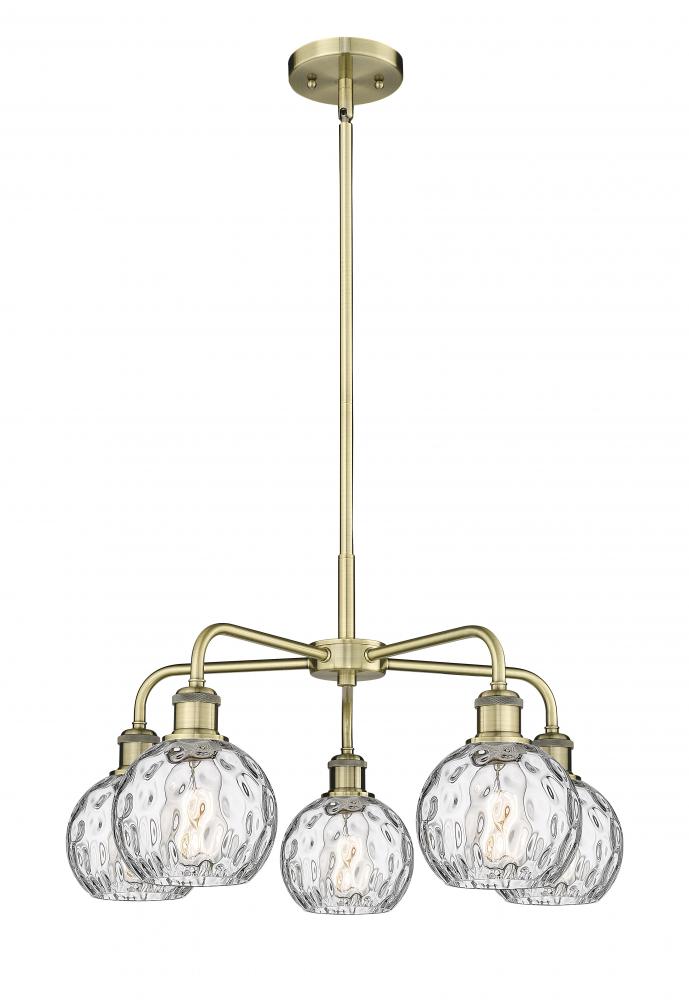 Athens Water Glass - 5 Light - 24 inch - Antique Brass - Chandelier
