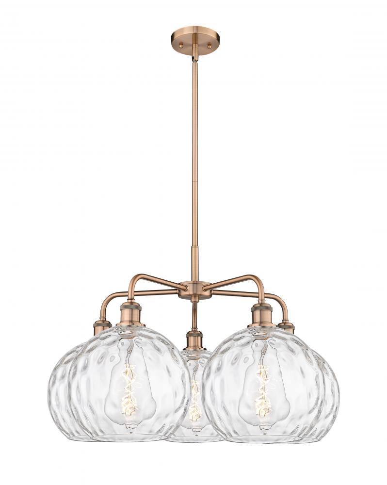 Athens Water Glass - 5 Light - 28 inch - Antique Copper - Chandelier