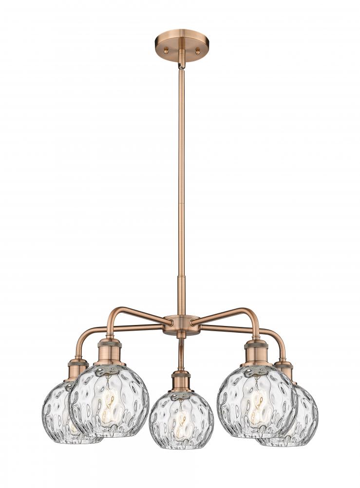 Athens Water Glass - 5 Light - 24 inch - Antique Copper - Chandelier