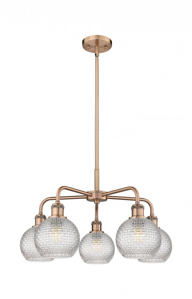 Athens - 5 Light - 24 inch - Antique Copper - Chandelier