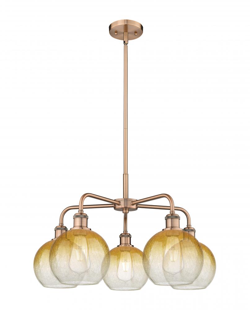Brookhaven Globe - 5 Light - 26 inch - Antique Copper - Stem hung - Chandelier