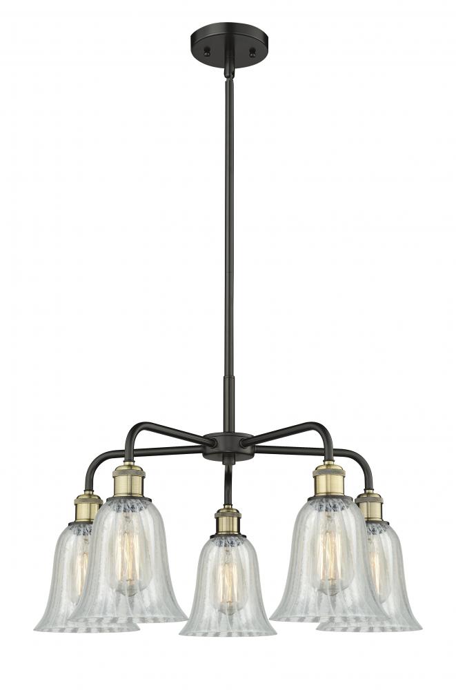 Hanover - 5 Light - 24 inch - Black Antique Brass - Chandelier