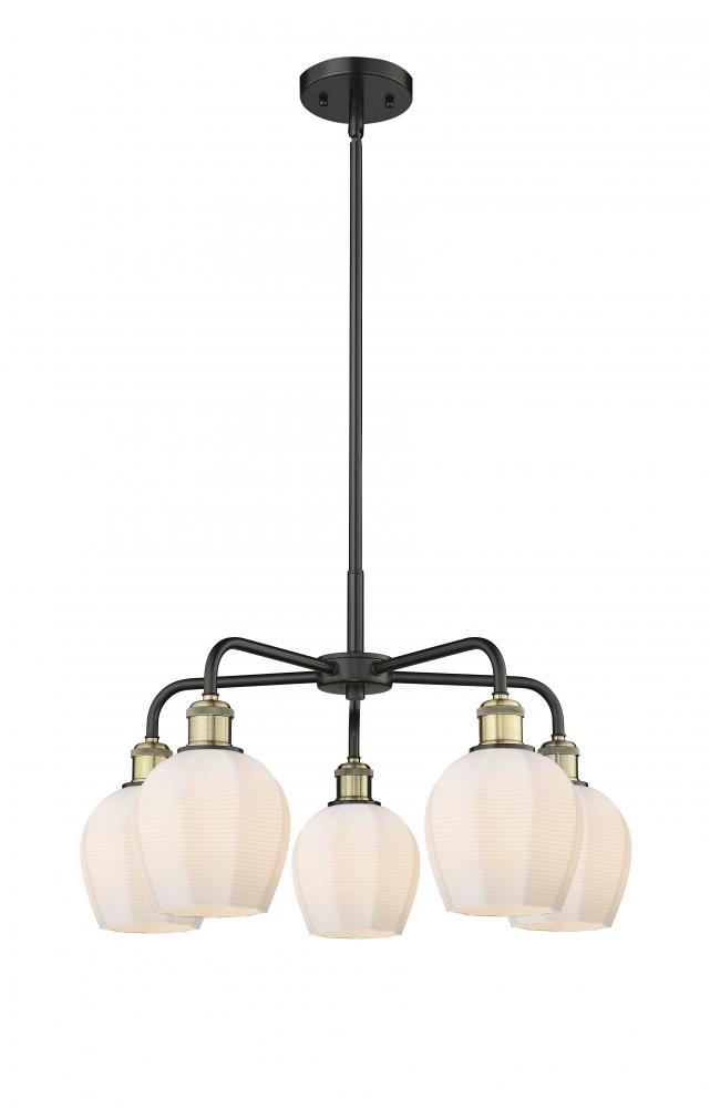 Norfolk - 5 Light - 24 inch - Black Antique Brass - Chandelier