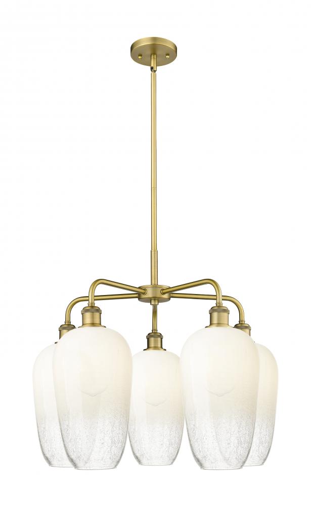 Brookhaven Flute - 5 Light - 26 inch - Brushed Brass - Stem hung - Chandelier
