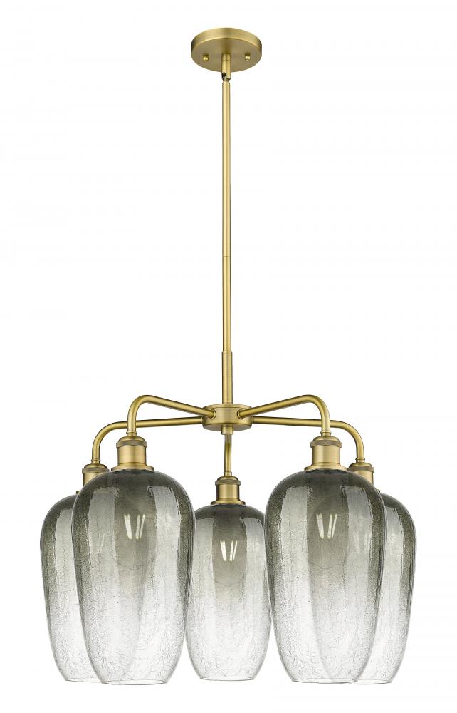 Brookhaven Flute - 5 Light - 26 inch - Brushed Brass - Stem hung - Chandelier