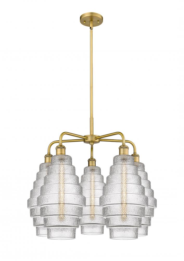 Cascade - 5 Light - 26 inch - Brushed Brass - Chandelier