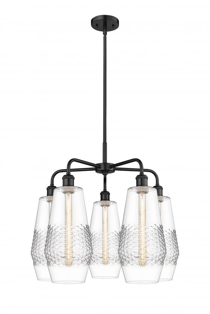 Windham - 5 Light - 25 inch - Matte Black - Chandelier