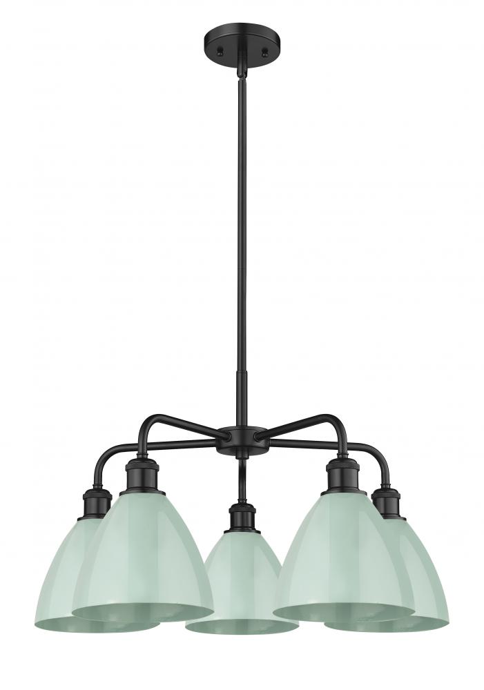 Plymouth - 5 Light - 26 inch - Matte Black - Chandelier