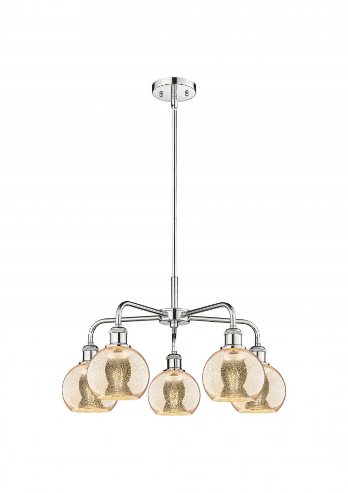 Athens - 5 Light - 24 inch - Polished Chrome - Chandelier