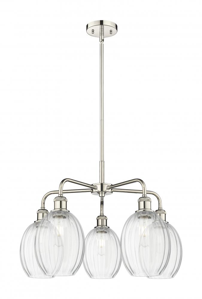 Preston Bulb - 5 Light - 25 inch - Polished Nickel - Stem hung - Chandelier