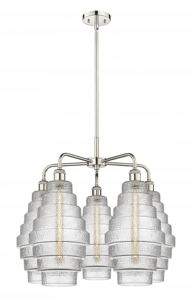 Cascade - 5 Light - 26 inch - Polished Nickel - Chandelier