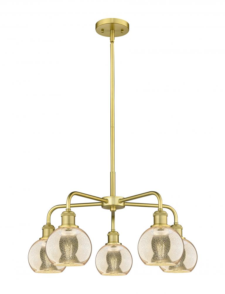 Athens - 5 Light - 24 inch - Satin Gold - Chandelier