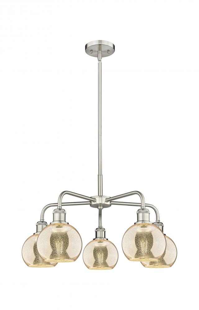 Athens - 5 Light - 24 inch - Satin Nickel - Chandelier