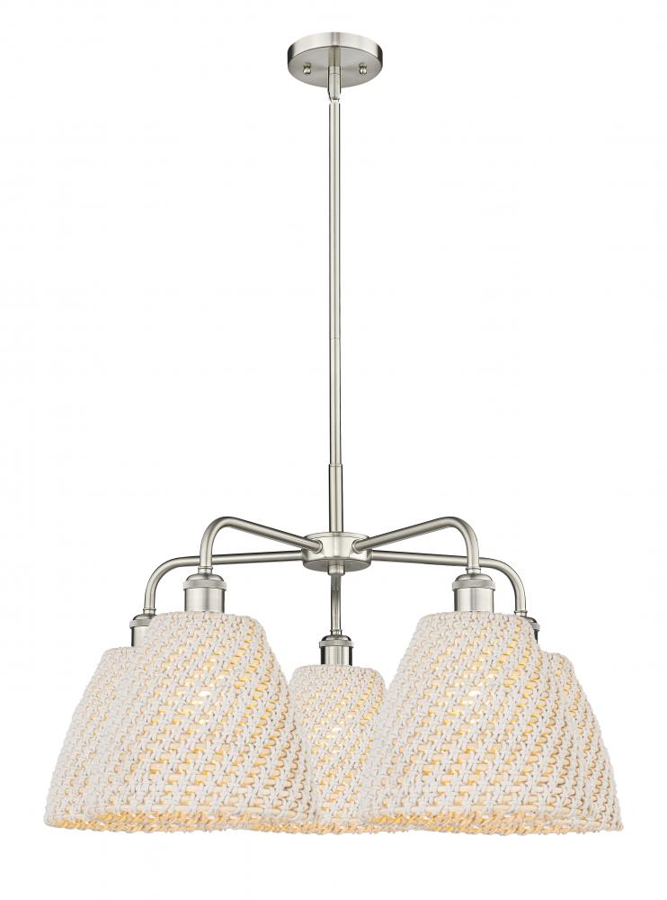 Bristol Natural - 5 Light - 28 inch - Satin Nickel - Stem hung - Chandelier
