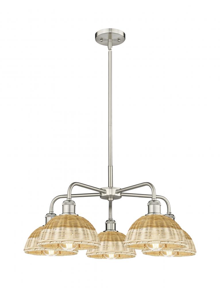Bristol Natural II - 5 Light - 26 inch - Satin Nickel - Stem hung - Chandelier