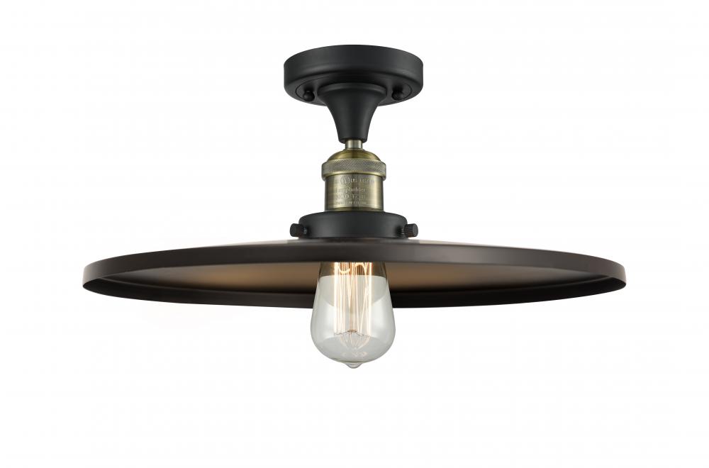 Railroad - 1 Light - 16 inch - Oil Rubbed Bronze - Semi-Flush Mount