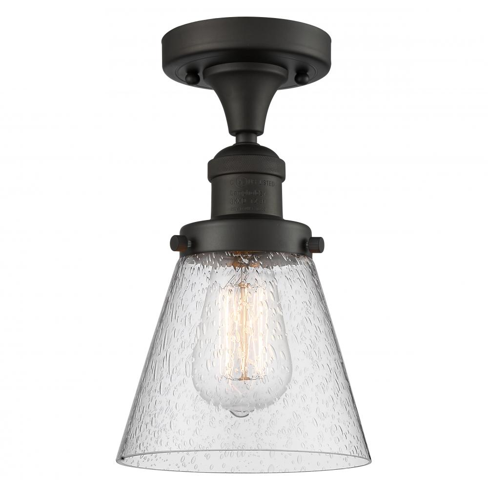 Bare Bulb - 1 Light - 5 inch - Oil Rubbed Bronze - Semi-Flush Mount
