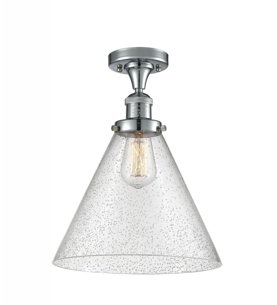 Cone - 1 Light - 12 inch - Polished Chrome - Semi-Flush Mount