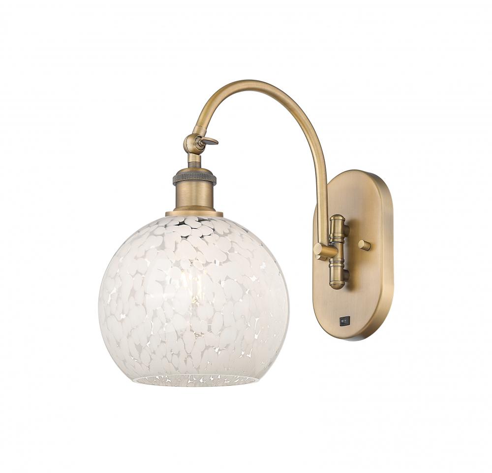 White Mouchette - 1 Light - 8 inch - Brushed Brass - Adjustable Swing Arm