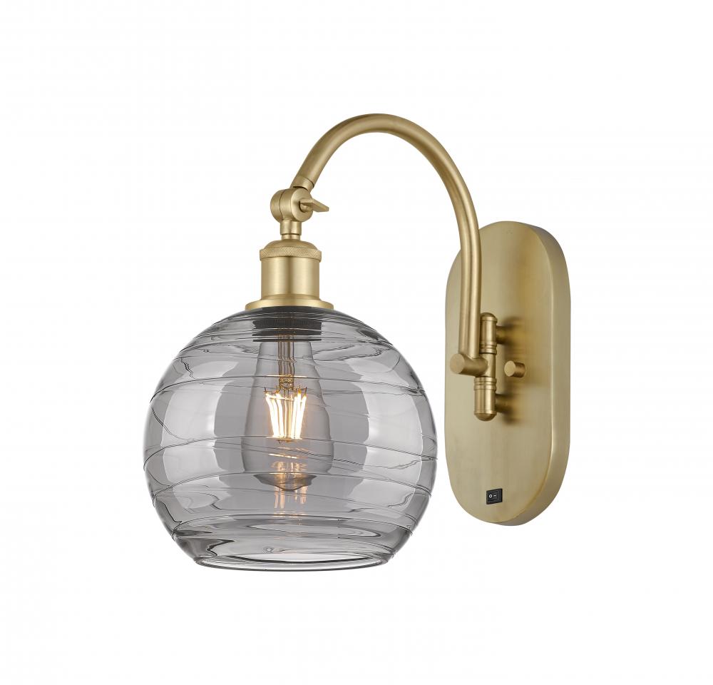 Athens Deco Swirl - 1 Light - 8 inch - Satin Gold - Adjustable Swing Arm